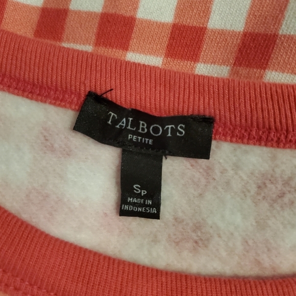 Talbots CHECK Sweatshirt Top Size Small Petite, Casual, Comfy And Colorful - Picture 6 of 9